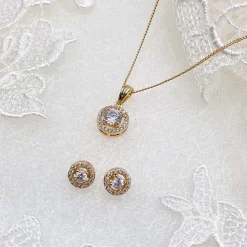 Ivory & Co Ivory and Co Balmoral Gold Hochzeitsschmuck Set* Goldener Abschlussball-schmuck | Abschlussball-schmuck-sets