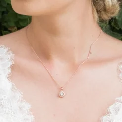 Ivory & Co Ivory and Co Balmoral Rose Gold Kristall-Anhänger Halskette* Geschenke Für Brautjungfern | Kristall-hochzeitsschmuck