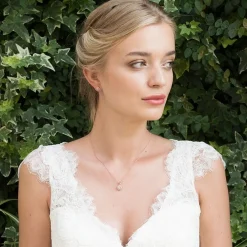 Ivory & Co Ivory and Co Balmoral Rose Gold Kristall-Anhänger Halskette* Geschenke Für Brautjungfern | Kristall-hochzeitsschmuck