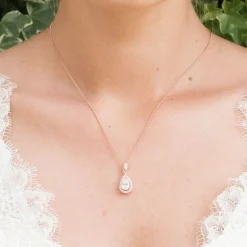 Ivory & Co Ivory and Co Belmont Kristall-Anhänger-Halskette (Rose Gold)* Geschenke Für Brautjungfern | Kristall-hochzeitsschmuck