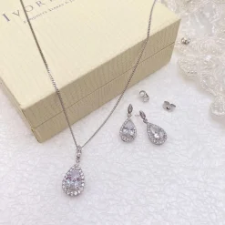 Ivory & Co Ivory and Co Belmont Silber Kristall Brautschmuck Set* Silberner Abschlussball-schmuck | Abschlussball-schmuck-sets