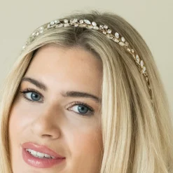 Ivory & Co Ivory and Co Bohemia Gold Zarte Perle und Kristall Haarstrang* Geschenke Für Brautjungfern | Geschenke Für Die Braut
