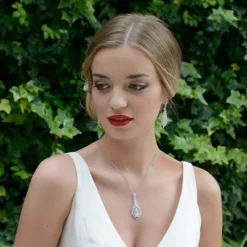 Ivory & Co Ivory and Co Cafe Royale Kristall Feder Hochzeit Ohrringe* Silberner Abschlussball-schmuck | Abschlussball-ohrringe