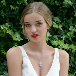 Ivory & Co Ivory and Co Cafe Royale Kristall Feder Hochzeit Ohrringe* Silberner Abschlussball-schmuck | Abschlussball-ohrringe