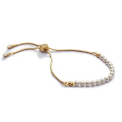 Ivory & Co Ivory and Co Carlisle Gold Perle Toggle Bracelet* Geschenke Für Blumenmädchen | Geschenke Für Brautjungfern
