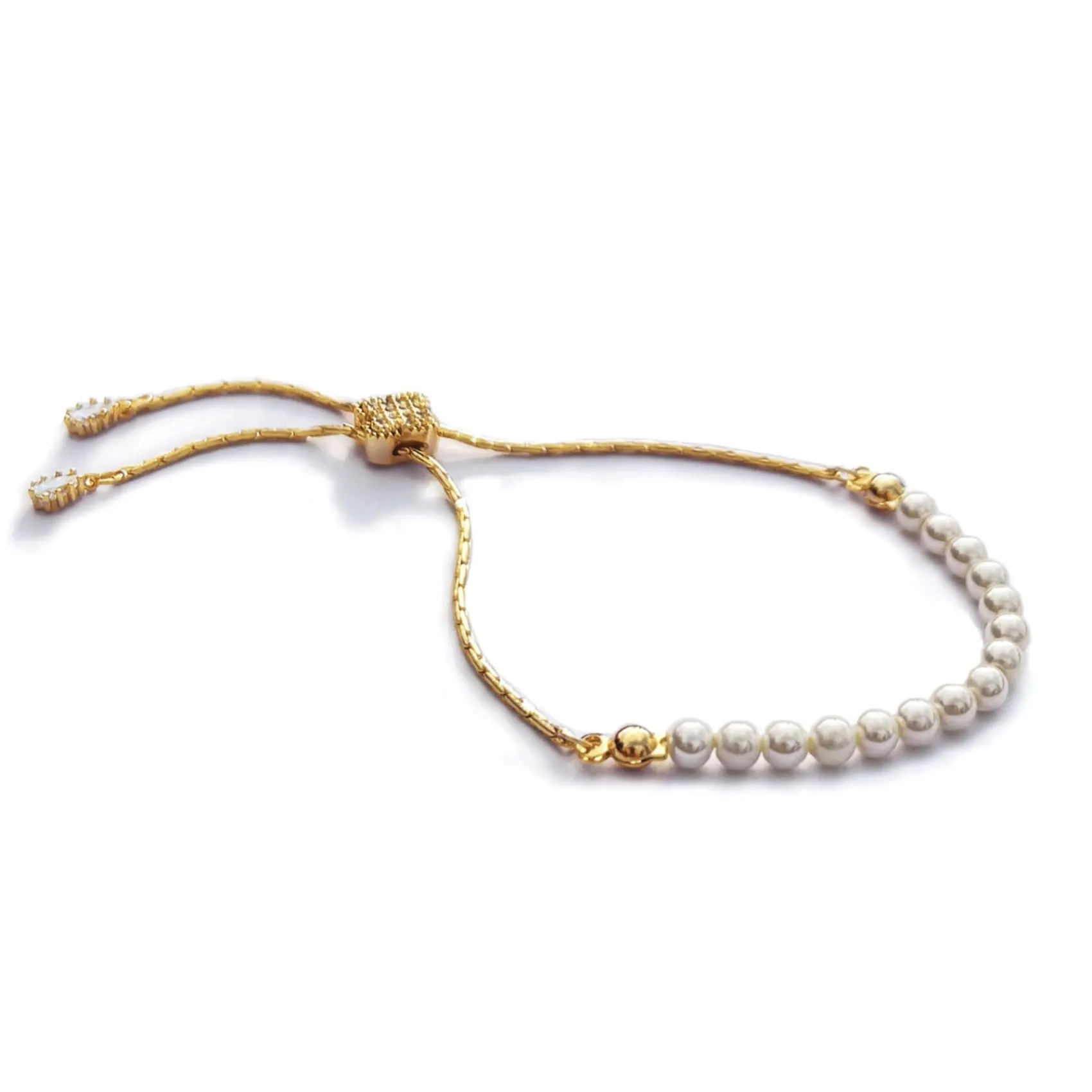 Ivory & Co Ivory and Co Carlisle Gold Perle Toggle Bracelet* Geschenke Für Blumenmädchen | Geschenke Für Brautjungfern