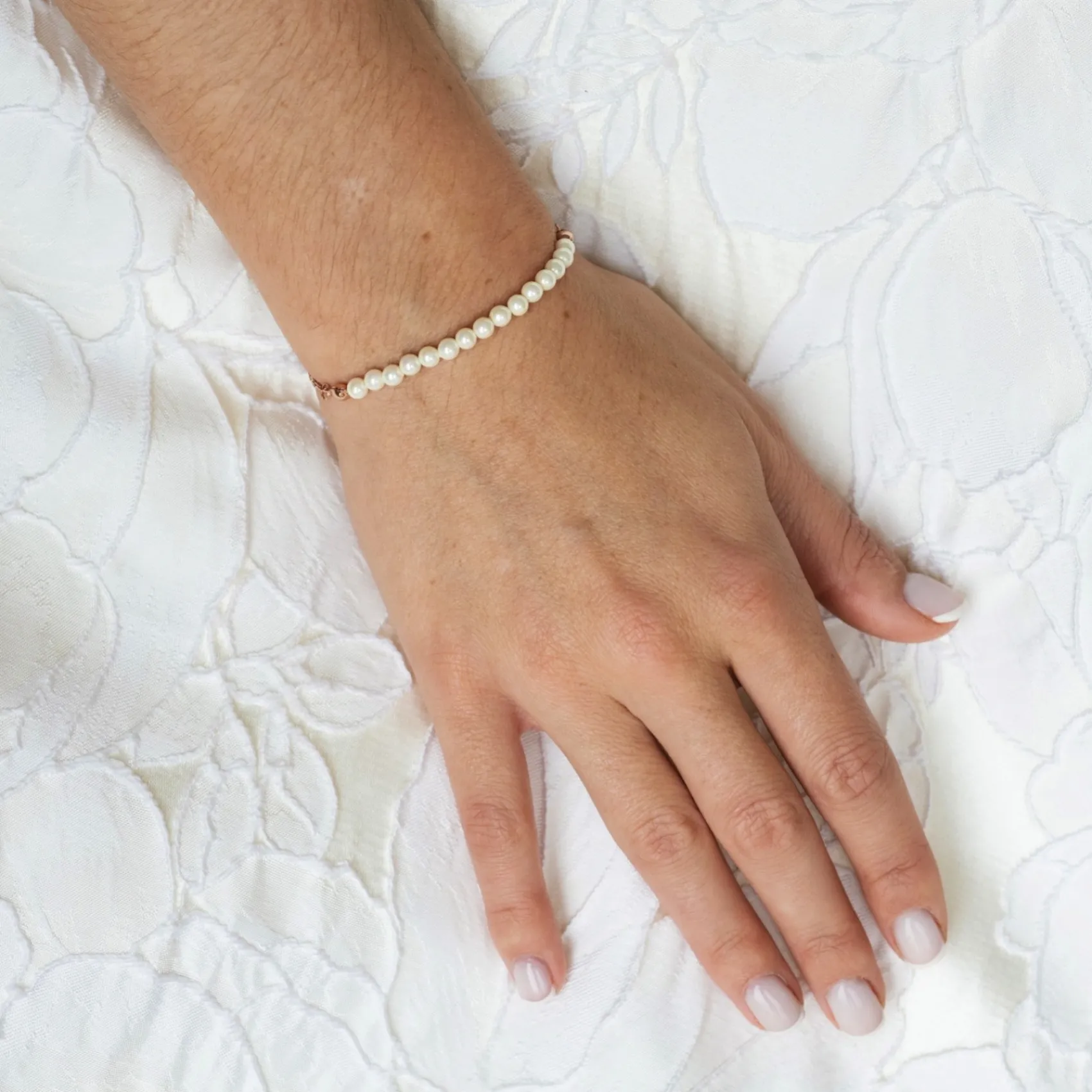 Ivory & Co Ivory and Co Carlisle Rose Gold Perle Toggle Bracelet* Geschenke Für Blumenmädchen | Geschenke Für Brautjungfern