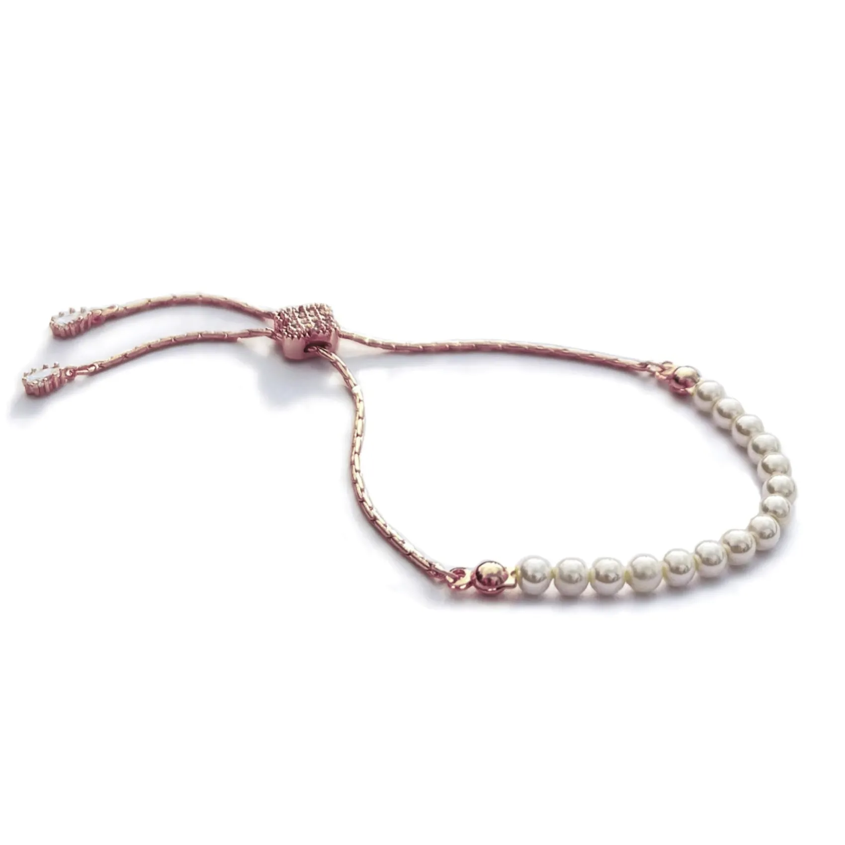 Ivory & Co Ivory and Co Carlisle Rose Gold Perle Toggle Bracelet* Geschenke Für Blumenmädchen | Geschenke Für Brautjungfern