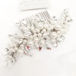 Ivory & Co Ivory and Co Catalina Perle und Kristall Braut Haarkamm* Geschenke Für Die Braut | Perlen-haarschmuck