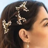 Ivory & Co Ivory and Co Cosmos Goldkristall und Perlen Haarnadel Set* Perlen-haarschmuck | Gold-haar-accessoires