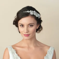 Ivory & Co Ivory and Co Dior Crystal Blossom und Perle Hochzeit Stirnband* Perlen-haarschmuck | Silberne Haar-accessoires