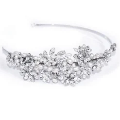 Ivory & Co Ivory and Co Dior Crystal Blossom und Perle Hochzeit Stirnband* Perlen-haarschmuck | Silberne Haar-accessoires