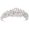 Ivory & Co Ivory and Co Emma Aussage verschönert Blumen Braut Tiara* Perlen-haarschmuck | Silberne Haar-accessoires