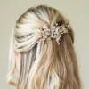 Ivory & Co Ivory and Co Fairydust Gold emaillierte Blätter Hochzeit Haarspange* Perlen-haarschmuck | Gold-haar-accessoires