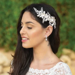 Ivory & Co Ivory and Co Frühlingstraum Silber Floral Perlen Haarspange* Perlen-haarschmuck | Silberne Haar-accessoires