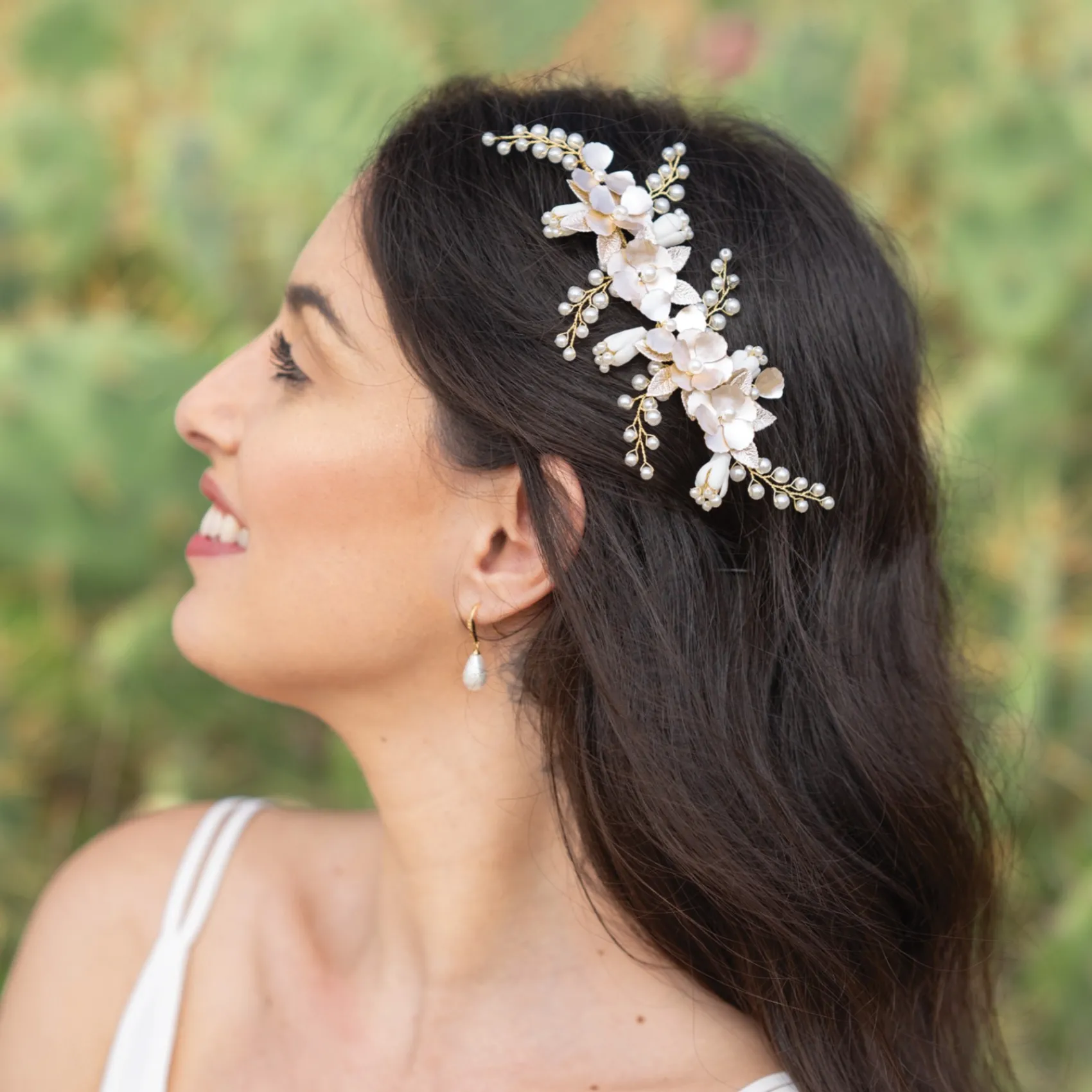 Ivory & Co Ivory and Co Frühlingstraum Gold Floral Perlen Haarspange* Perlen-haarschmuck | Gold-haar-accessoires