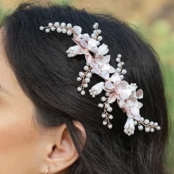 Ivory & Co Ivory and Co Frühlingstraum Rose Gold Floral Perlen Haarspange* Perlen-haarschmuck | Haarschmuck In Roségold
