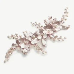 Ivory & Co Ivory and Co Frühlingstraum Rose Gold Floral Perlen Haarspange* Perlen-haarschmuck | Haarschmuck In Roségold