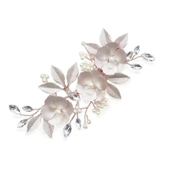Ivory & Co Ivory and Co Gardenia Rose Gold Dainty Kristall und Perle Floral Clip* Geschenke Für Brautjungfern | Geschenke Für Die Braut