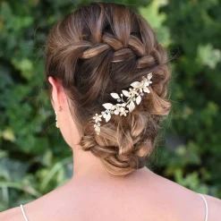 Ivory & Co Ivory and Co Goldener Mohn emailliert Floral Vine Haarspange* Perlen-haarschmuck | Gold-haar-accessoires