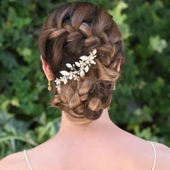 Ivory & Co Ivory and Co Goldener Mohn emailliert Floral Vine Haarspange* Perlen-haarschmuck | Gold-haar-accessoires