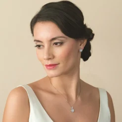 Ivory & Co Ivory and Co Hampton Cubic Zirkonia Anhänger Halskette* Silberner Abschlussball-schmuck | Abschlussball-halsketten