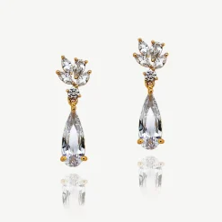 Ivory & Co Ivory and Co Harrogate Gold Kristall-Tropfen-Ohrringe* Goldener Abschlussball-schmuck | Abschlussball-ohrringe