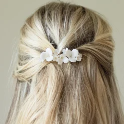 Ivory & Co Ivory and Co Holunderblüte Keramik Blumen zierlich Hochzeit Haarspange* Geschenke Für Blumenmädchen | Geschenke Für Brautjungfern