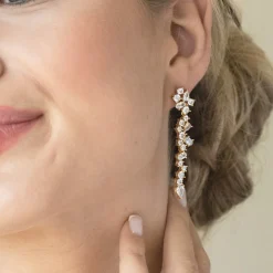 Ivory & Co Ivory and Co Islington Gold Kristall-Cluster-Ohrringe* Goldener Abschlussball-schmuck | Abschlussball-ohrringe