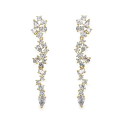 Ivory & Co Ivory and Co Islington Gold Kristall-Cluster-Ohrringe* Goldener Abschlussball-schmuck | Abschlussball-ohrringe