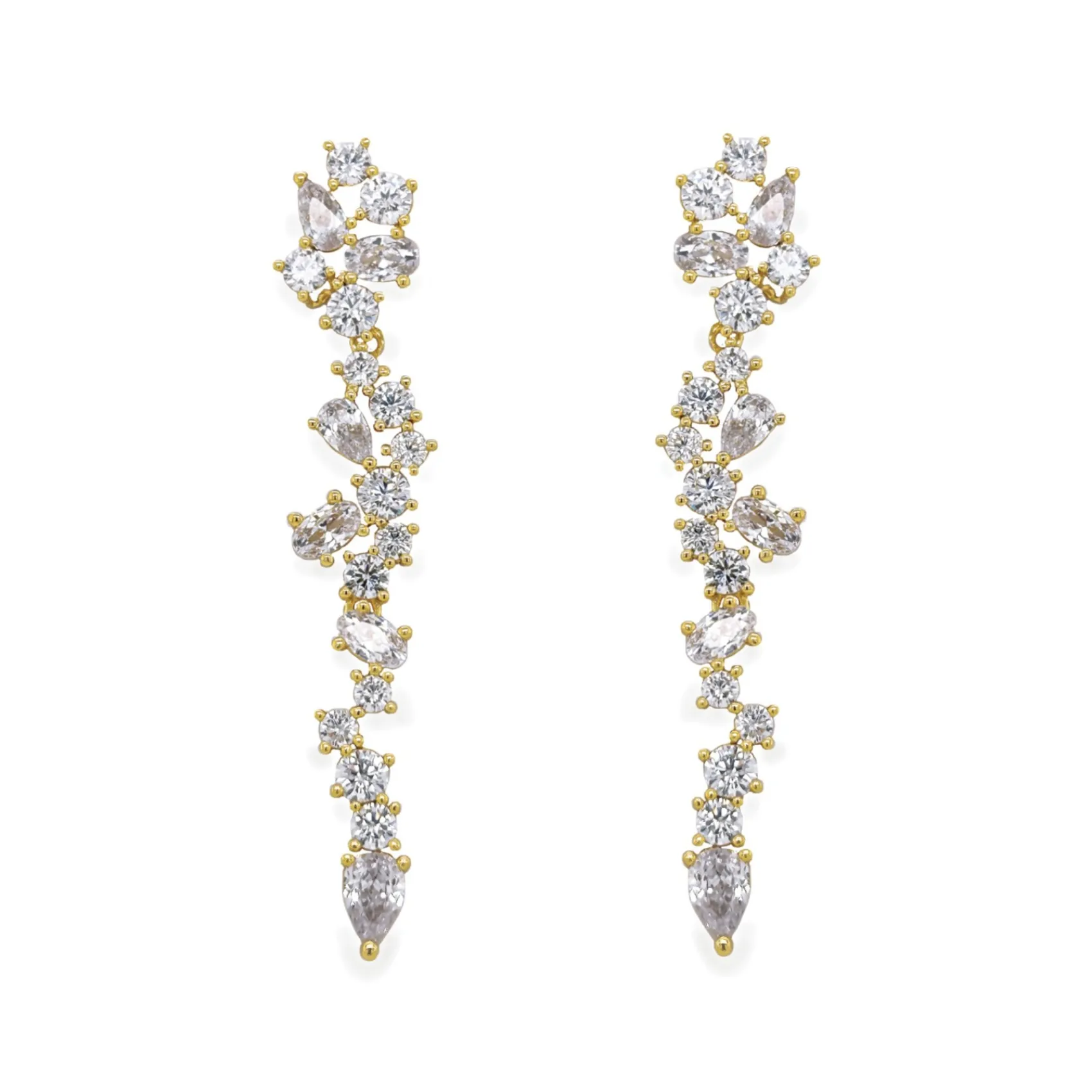 Ivory & Co Ivory and Co Islington Gold Kristall-Cluster-Ohrringe* Goldener Abschlussball-schmuck | Abschlussball-ohrringe