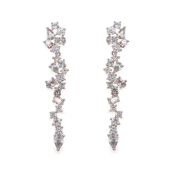 Ivory & Co Ivory and Co Islington Rose Gold Kristall-Cluster-Ohrringe* Kristall-hochzeitsschmuck | Roségold Hochzeitsschmuck