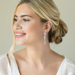Ivory & Co Ivory and Co Islington Silber Kristall Cluster Tropfen Ohrringe* Silberner Abschlussball-schmuck | Abschlussball-ohrringe