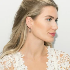 Ivory & Co Ivory and Co Kopenhagener Gold-Kristall-Reifen-Ohrringe* Goldener Abschlussball-schmuck | Abschlussball-ohrringe