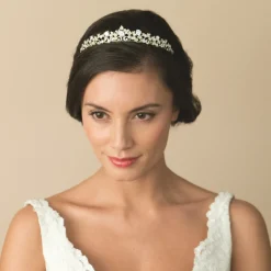 Ivory & Co Ivory and Co Kostbare Goldkristall verschönerte Tiara* Haarschmuck Aus Kristall | Gold-haar-accessoires