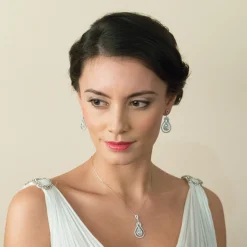 Ivory & Co Ivory and Co Lexington Kristall-Tropfen-Ohrringe zur Hochzeit* Silberner Abschlussball-schmuck | Abschlussball-ohrringe