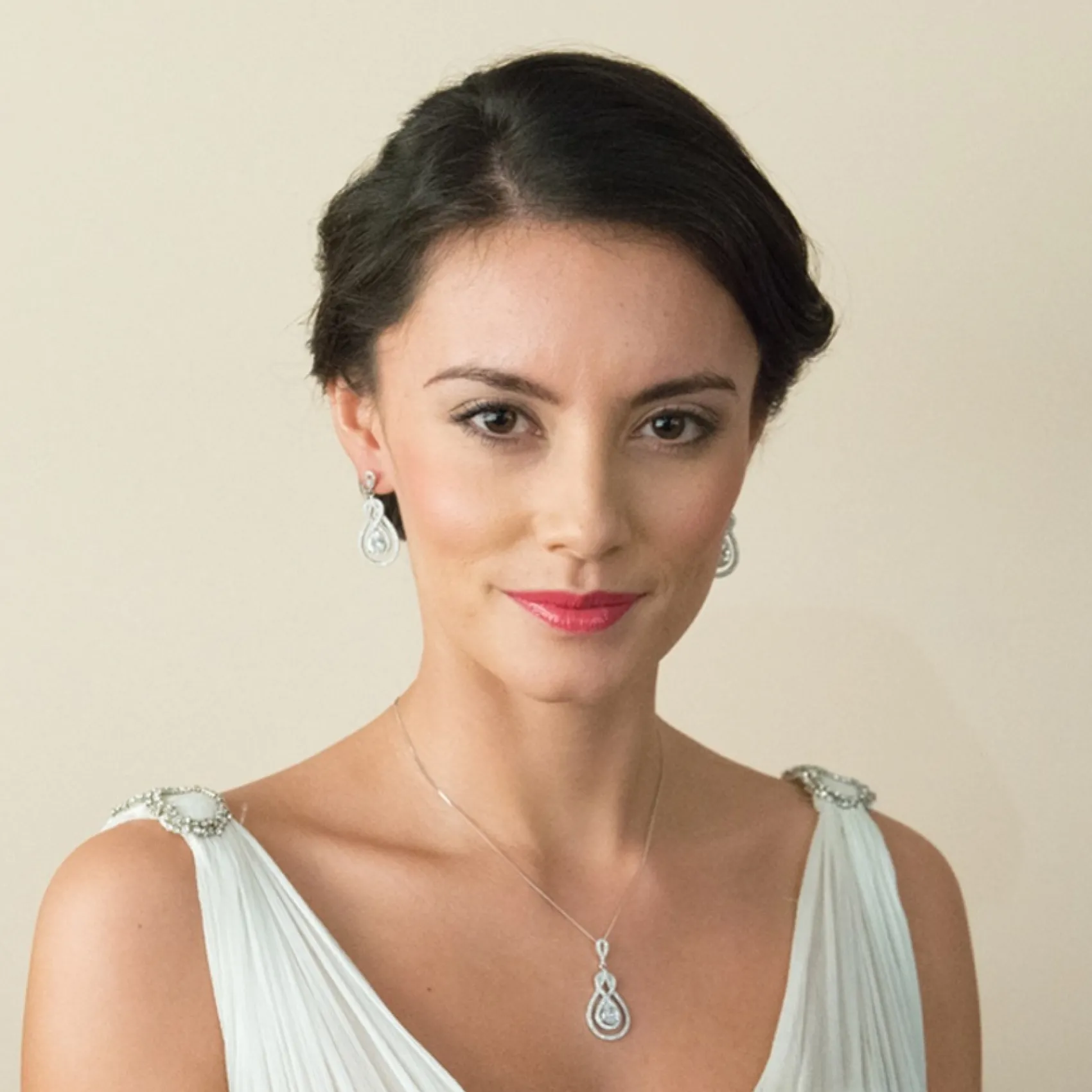 Ivory & Co Ivory and Co Lexington Kristall und Zirkonia Anhänger Halskette* Silberner Abschlussball-schmuck | Abschlussball-halsketten