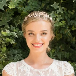 Ivory & Co Ivory and Co Liberty Rose Gold Blumen und Blätter Seite Kopfstück* Haarschmuck In Roségold | Hochzeit Seite Tiaras