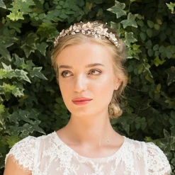 Ivory & Co Ivory and Co Liberty Rose Gold Blumen und Blätter Seite Kopfstück* Haarschmuck In Roségold | Hochzeit Seite Tiaras
