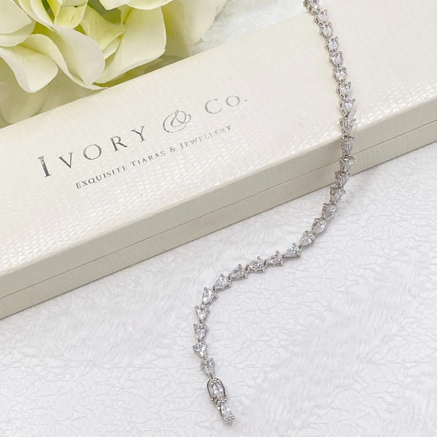 Ivory & Co Ivory and Co Manhattan Cubic Zirkonia Hochzeit Armband* Silberner Abschlussball-schmuck | Prom Armbänder