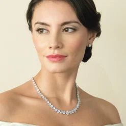 Ivory & Co Ivory and Co Manhattan kubischer Zirkonia Hochzeit Halskette* Geschenke Für Die Braut | Vintage Hochzeitsschmuck