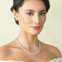 Ivory & Co Ivory and Co Manhattan kubischer Zirkonia Hochzeit Halskette* Geschenke Für Die Braut | Vintage Hochzeitsschmuck