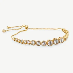 Ivory & Co Ivory and Co Marseille Gold Graduierter Kristall Knebelarmband* Goldener Abschlussball-schmuck | Prom Armbänder