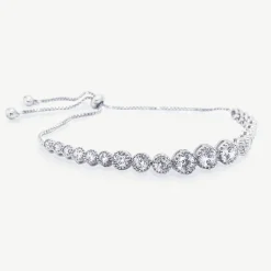 Ivory & Co Ivory and Co Marseille Silver Graduating Crystal Toggle-Armband* Silberner Abschlussball-schmuck | Prom Armbänder