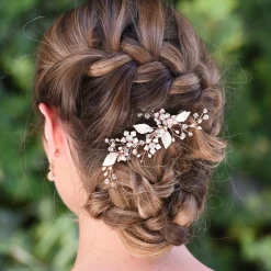 Ivory & Co Ivory and Co Meadowsweet Floral Rose Gold Haarspange* Geschenke Für Brautjungfern | Haarschmuck Aus Kristall