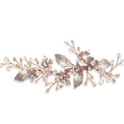 Ivory & Co Ivory and Co Meadowsweet Floral Rose Gold Haarspange* Geschenke Für Brautjungfern | Haarschmuck Aus Kristall