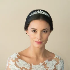 Ivory & Co Ivory and Co Melody Floral Perle und Kristall Braut Tiara* Perlen-haarschmuck | Silberne Haar-accessoires