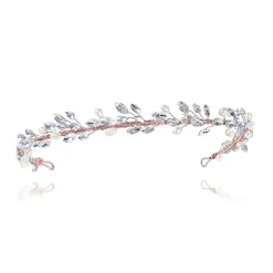 Ivory & Co Ivory and Co Moonshine Rose Gold Perle und Kristall Stirnband* Abschlussball-haarbänder & Tiaras | Haarschmuck Aus Kristall
