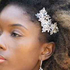 Ivory & Co Ivory and Co Moonstar Silber funkelnder Kristall und Perle Haarkamm* Abschlussball Haarspangen & Kämme | Haarschmuck Aus Kristall