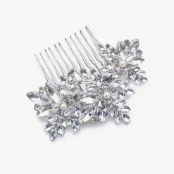 Ivory & Co Ivory and Co Moonstar Silber funkelnder Kristall und Perle Haarkamm* Abschlussball Haarspangen & Kämme | Haarschmuck Aus Kristall